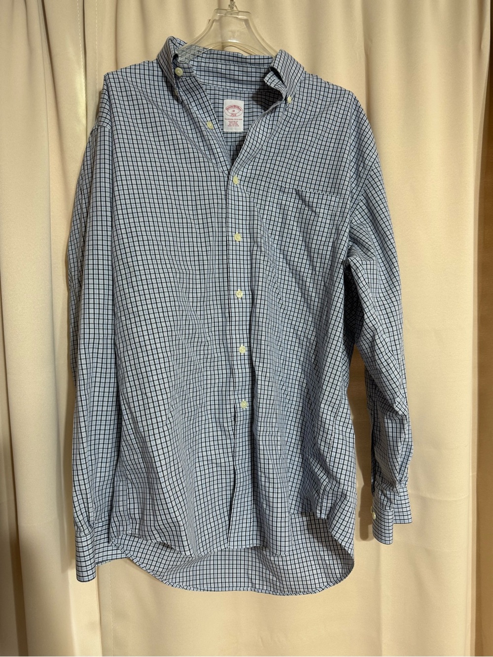 Men's Blue Check Button-Down Shirt